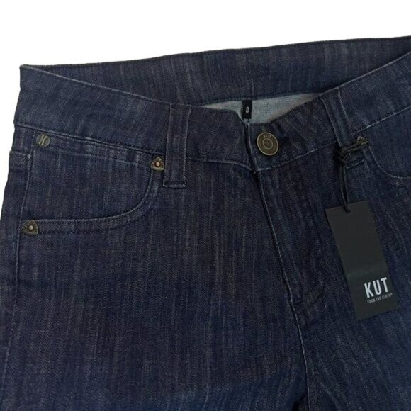Kut From The Kloth Women Bermuda Shorts Dark Blue Demin Stretch  Size 0 New - Picture 6 of 6